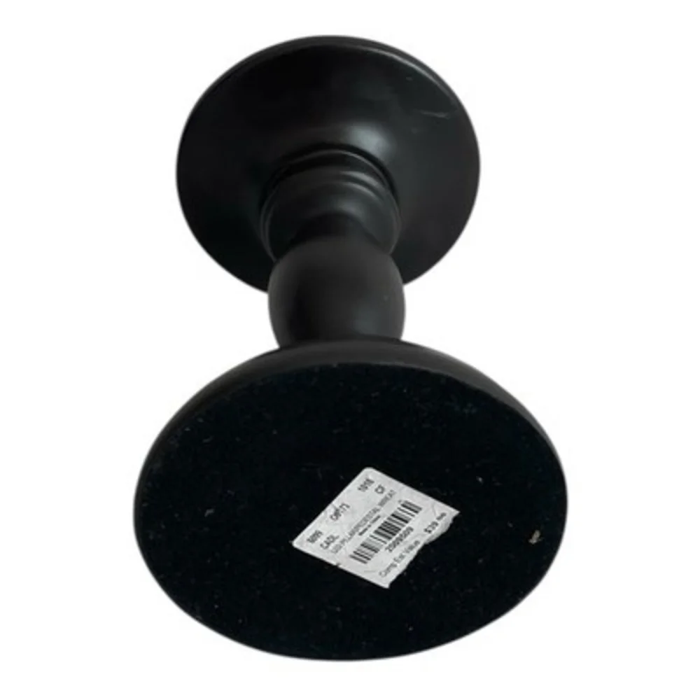 Black Wood Pillar Candle Holder Pedestal Turned Base 6.25
